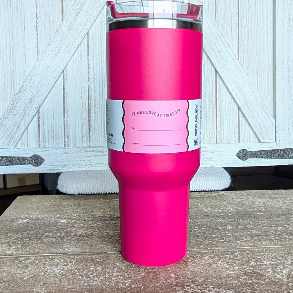 NWT Stanley Valentine’s Day Cosmo Pink 40oz Tumbler + Custom Bow/Boot 🎈💕 - Picture 8 of 11
